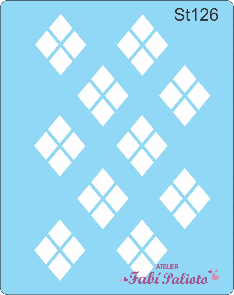 ST126  Stencil   Losangos espaçados