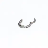 Argola em Titânio Torcida  Clicker CRAVEJADA ZIRCONIA 1.2mm x 08mm TIT04 - Foto 3