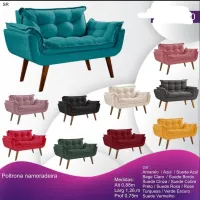 Poltrona Namoradeira em suede Le estofafdos(encomenda 5 dias) - Foto 5