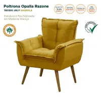 Poltrona Decorativa opala Razzone em suede NV 