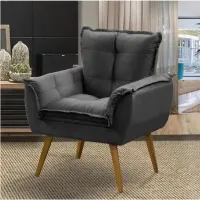 Poltrona Decorativa opala Razzone em suede NV  - Foto 4