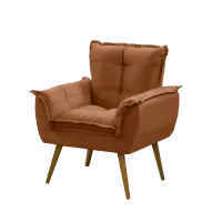 Poltrona Decorativa opala Razzone em suede NV  - Foto 7