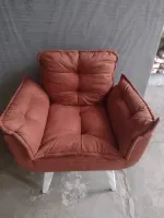 Poltrona Decorativa opala Razzone em suede NV  - Foto 12