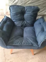 Poltrona Decorativa opala Razzone em suede NV  - Foto 13