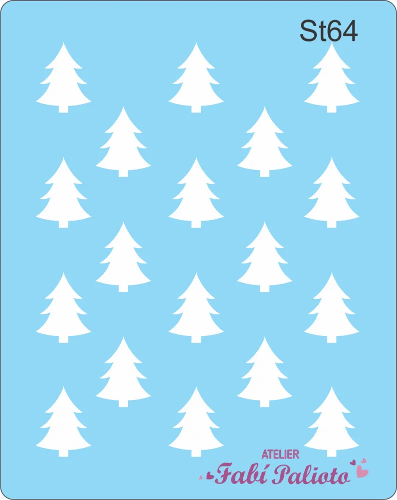 ST64  Stencil  Pinheirinhos  Imagem