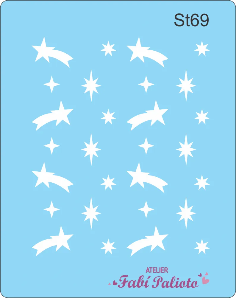 ST69  Stencil Estrelas de Natal Imagem