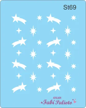 ST69  Stencil Estrelas de Natal