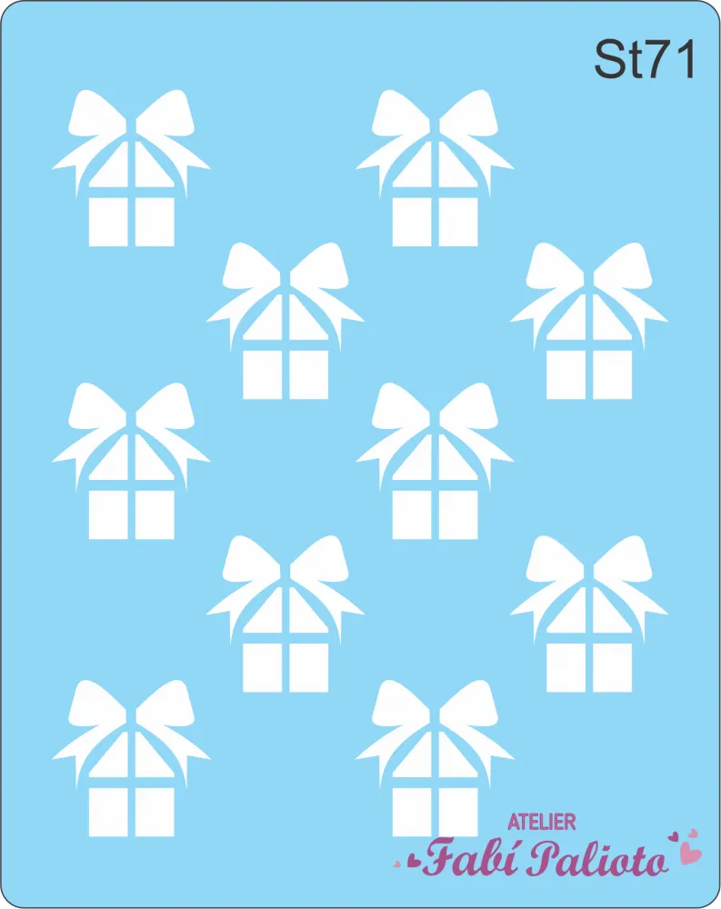 ST71  Stencil Presente de Natal Imagem