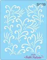 ST109 Stencil Arabescos com bolinhas