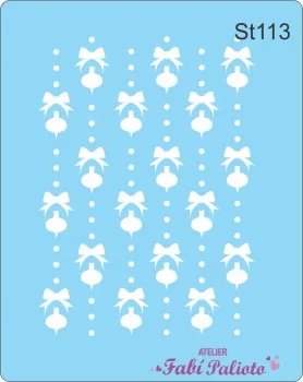 ST113 Stencil Bolinhas com Laço