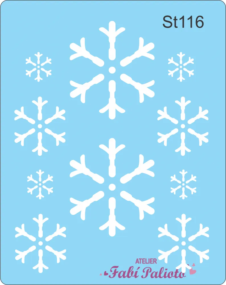 ST116 Stencil  Flocos de Neve Mistos