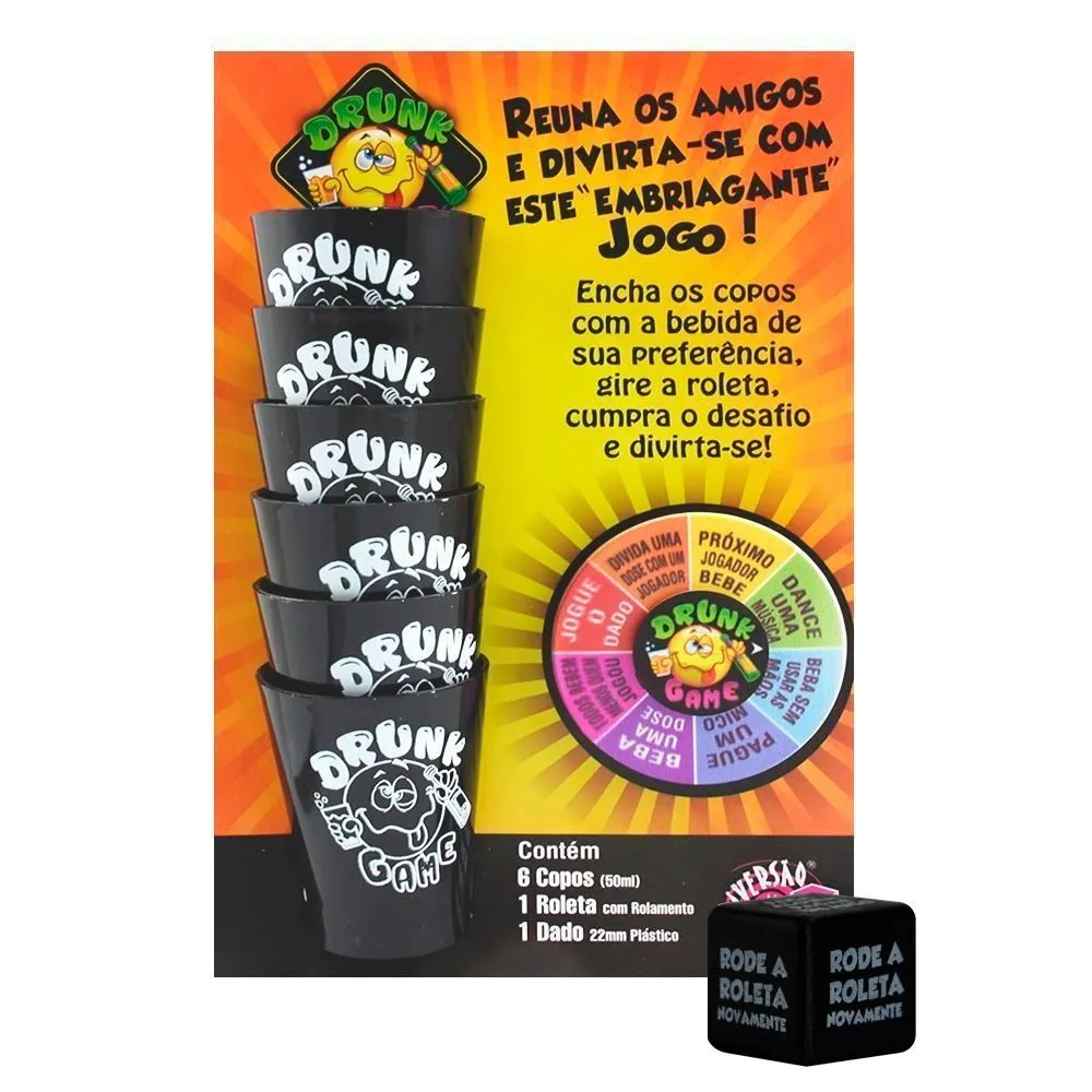 JOGO DRUNK GAME ROLETA COM 6 COPOS Imagem