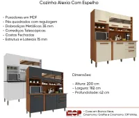 Kit Cozinha Alexia com Espelho 1.82 - Foto 4