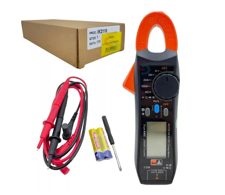 ALICATE AMPERÍMETRO DC/AC ATÉ 100A (uso geral)  IK-2118 IKRO