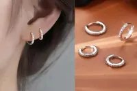 Brincos Argola Em Prata 925 Cravejado De Zirconia - Foto 2