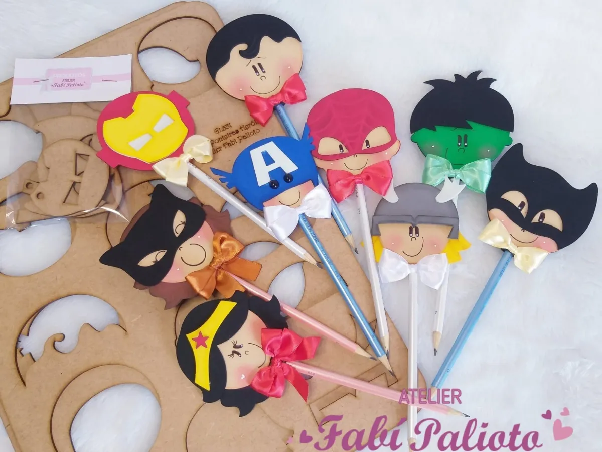 G1.331  Gabarito de Moldes em MDF Ponteiras Heróis