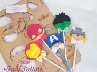 G1.331  Gabarito de Moldes em MDF Ponteiras Heróis - Foto 2