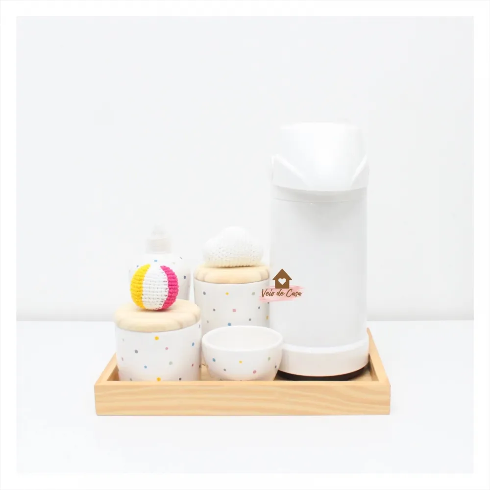 Kit Higiene Praia - Bola + Nuvem - 6 peças - Poá  Imagem