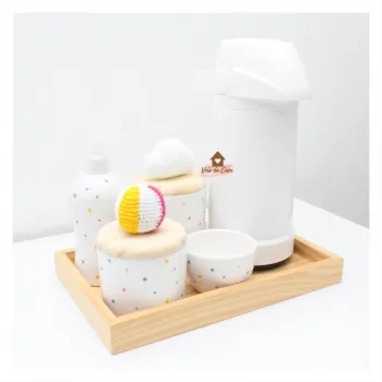 Kit Higiene Praia - Bola + Nuvem - 6 peças - Poá  - Foto 2