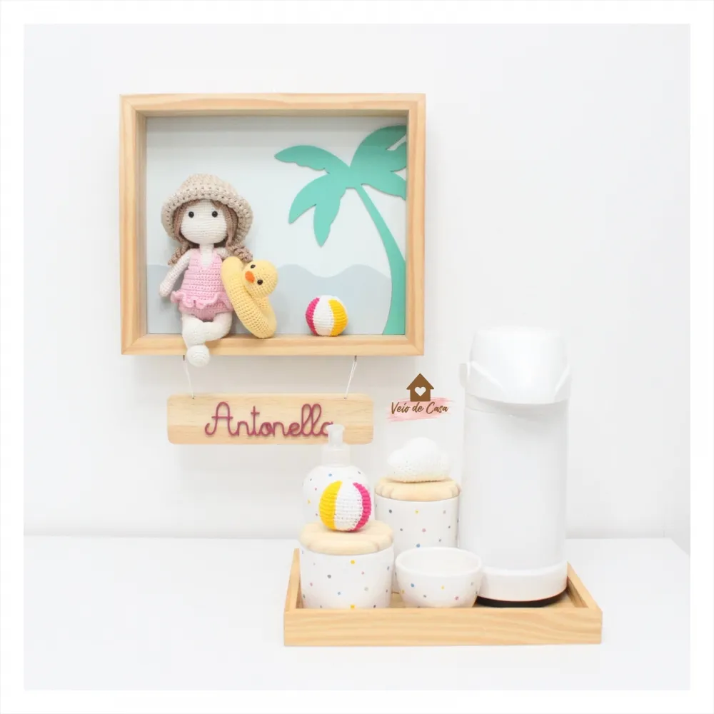 Kit Praia - Enfeite Boneca + Kit Higiene 