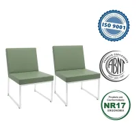 Kit com 2 unidades Sofá Recepção Speed Cromado
