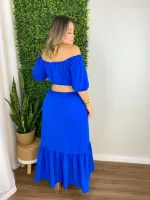 Vestido Ciganinha Longo Air Flow Maria Francia Azul - Foto 2