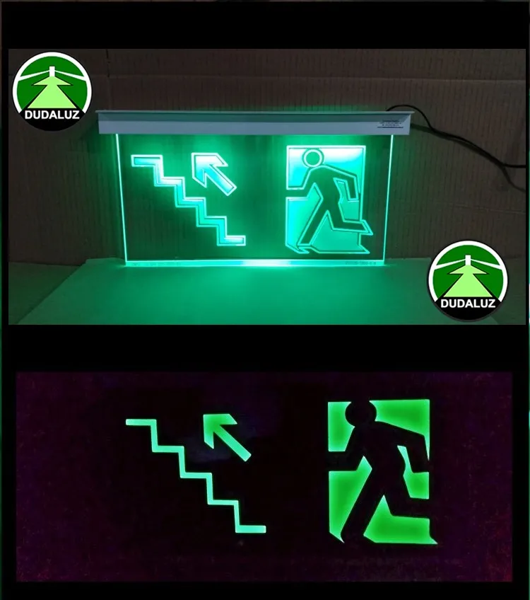 PLACA S10 CÓD 0474 ESC|SUB|ESQ| AC3mm TRANSP|Tam:30x17|LED VERDE|FOTOLUMI|TETO
