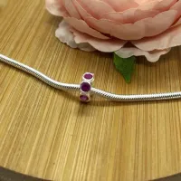  Berloque de Prata 950 - Separador Pedra Vermelho - 250287 - Foto 3