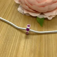  Berloque de Prata 950 - Separador Pedra Vermelho - 250287 - Foto 2