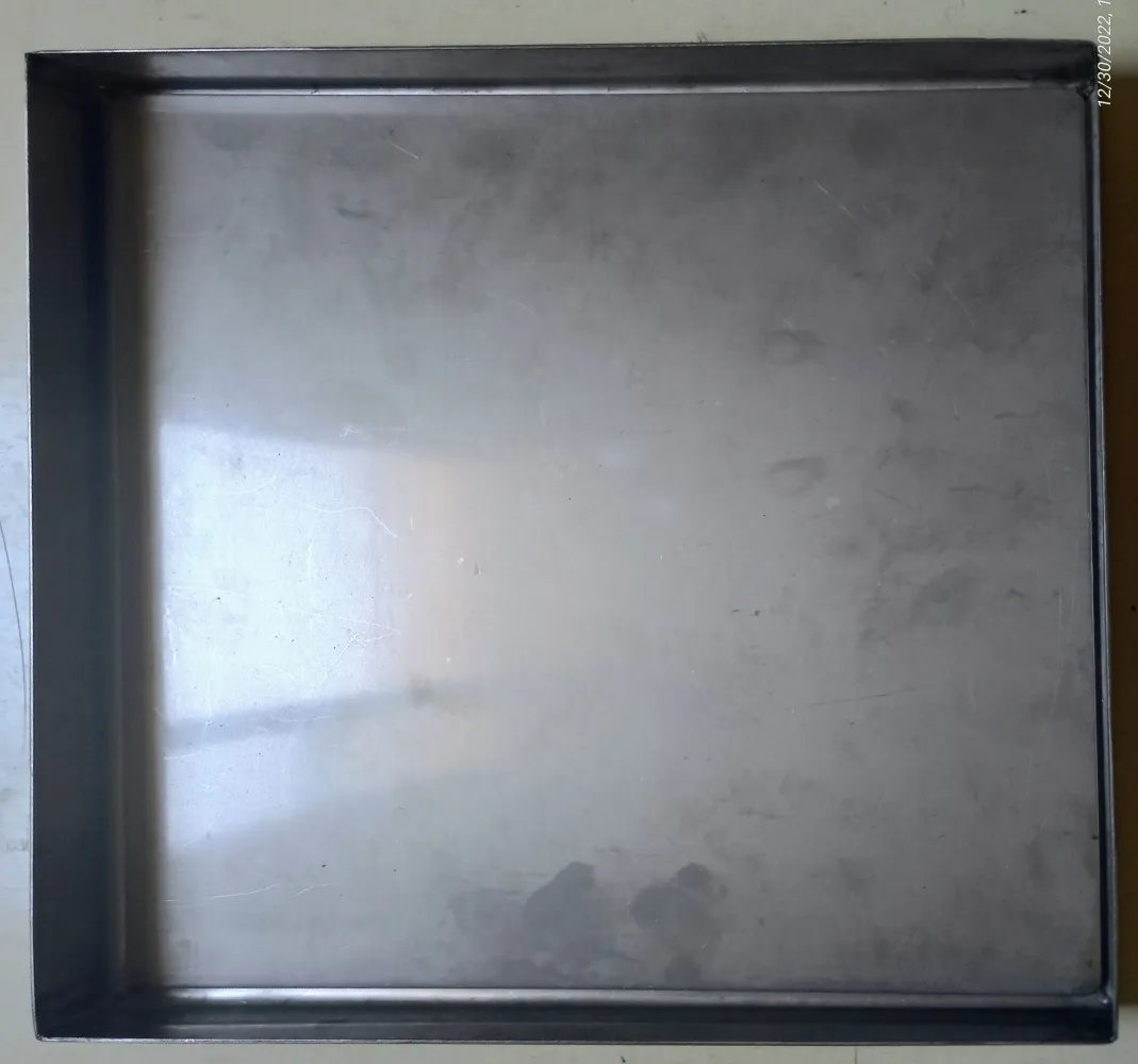  BANDEJA INOX 304 TAM: 25  X  25  x 3,5 cm  - BI2525/35  1.2mm -  