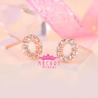 Brincos circulo rose com zirconia - Foto 2