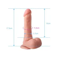 PRÓTESE MACIA E MACIÇA EM FORMATO DE PÊNIS 17,5 X 3,7CM COM ESCROTO, VENTOSA E VEIAS REALÍSTICAS.                                                                       LIBYSEXSHOP - Foto 2