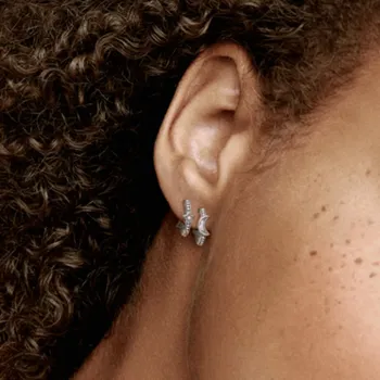 Brincos Argola Lua Crescente Estrelas – Inspiração Pandora - Foto 2