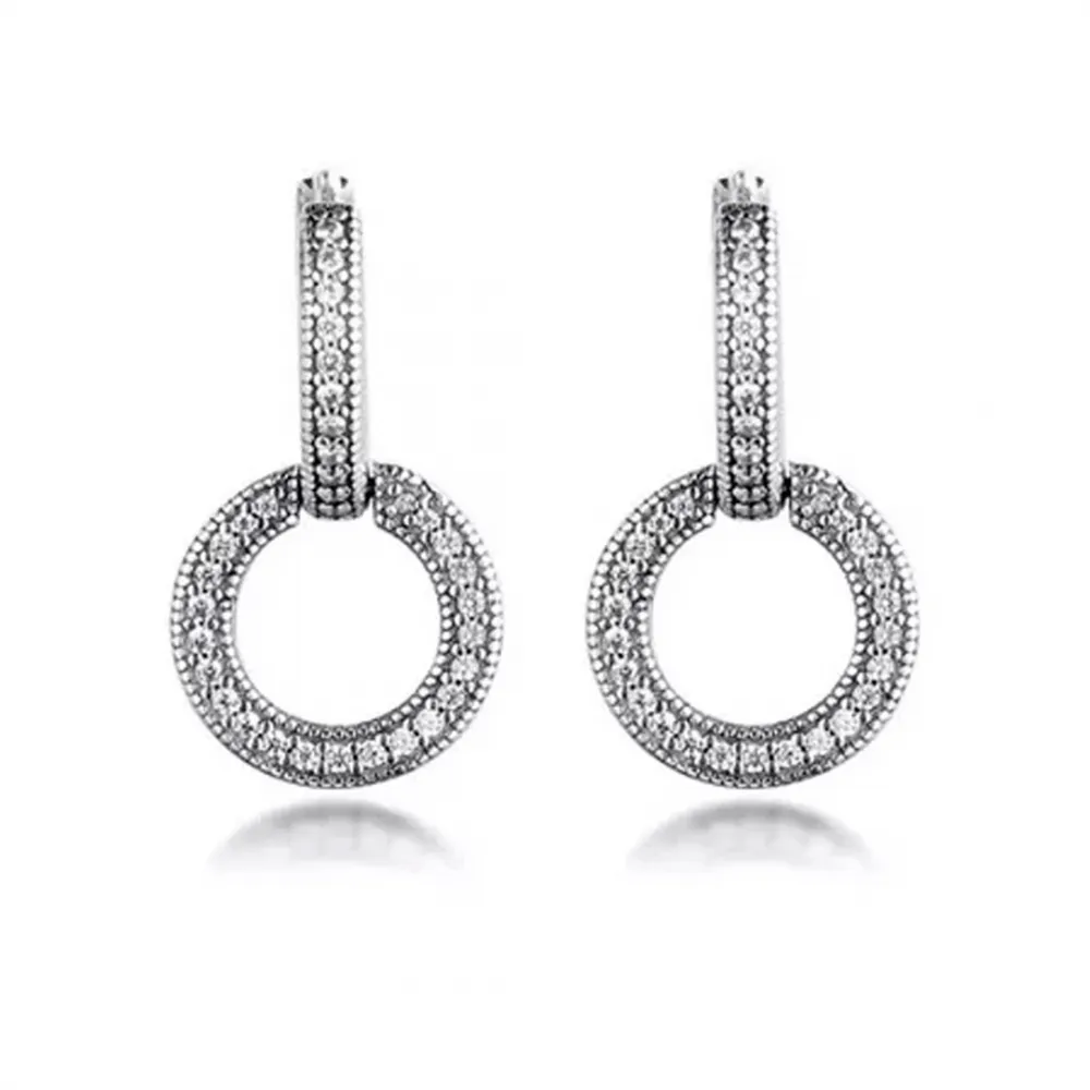 Brinco Argola Dupla Brilhante – Inspiração Pandora