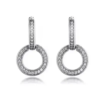 Brinco Argola Dupla Brilhante – Inspiração Pandora