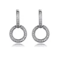 Brinco Argola Dupla Brilhante – Inspiração Pandora