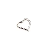 Argola Daith CORAÇÃO Pontinha  em Titânio 1.2mm com Pedra Cravejada  TIT15 - Foto 4