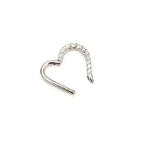 Argola Daith CORAÇÃO Pontinha  em Titânio 1.2mm com Pedra Cravejada  TIT15 - Foto 3