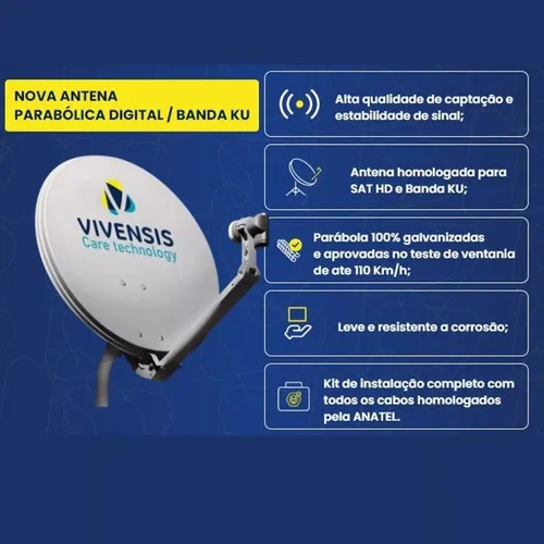 Antenas Piracicaba kit nova Antena Parabolica Banda Ku