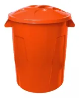 Cesto de Lixo 100 Litros Com Tampa Laranja