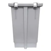 Lixeira Plástica Retangular 100 Litros Com Pedal Branca - Foto 5