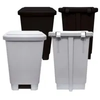 Lixeira Plástica Retangular 100 Litros Com Pedal Branca - Foto 4