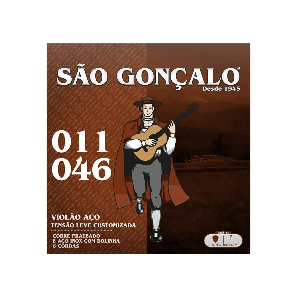 Jogo de Cordas para Violão Aço São Gonçalo 011-046 Imagem