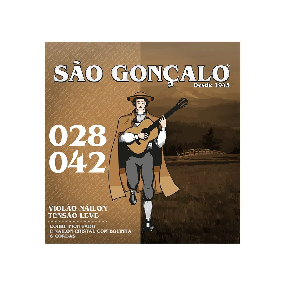 Jogo de Cordas para Violão Nylon São Gonçalo 028-042 Imagem