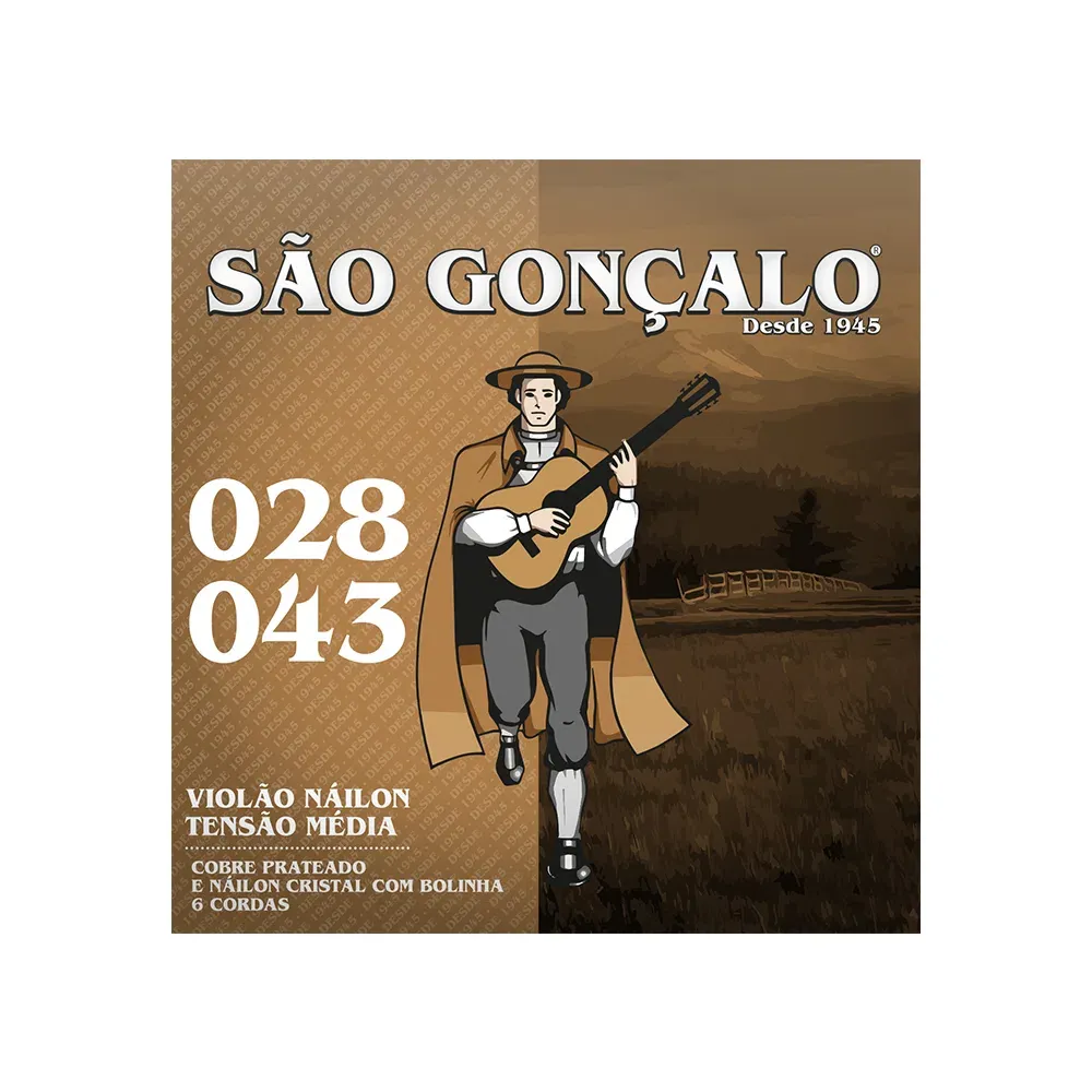 Jogo de Cordas para Violão Nylon São Gonçalo 028-043