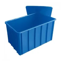  Caixa Organizadora, Lar 180L Fechada Com Tampa Azul