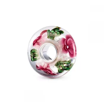 Berloque separador murano floral rosa claro – em Prata925 - Foto 2