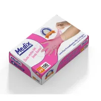 Luva de procedimento NITRÍLICA ROSA Medix