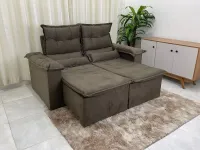 Sofá Retrátil e Reclinável Japão com espuma braço 1,80 Veludinho Oferta ! - Foto 5