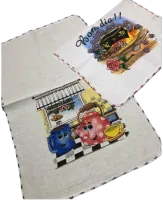 PANO DE PRATO ESTAMPADO C/ OVERLOK